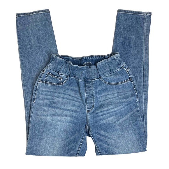 Chicos Pull on Paper Bag Waist High Rise Medium Wash Jeggings Size 6 - Picture 6 of 15